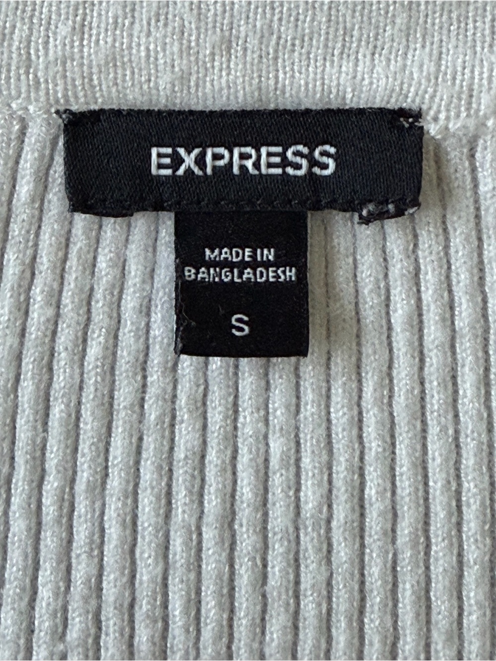 Express White Ribbed Fitted Button-Front Cardigan - Picture 5 of 6